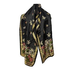 VINTAGE RARE Y2K Smithsonian Institute silk scarf - 1994 Cascading Flowers silk